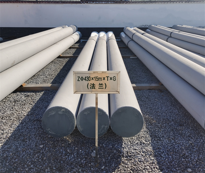 信阳430×15米×T×G法兰水泥杆
